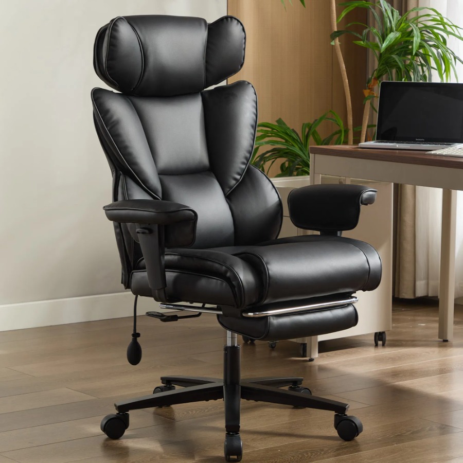 Ergonomic Office Chair - كرسي مكتب مزود بمسند للقدمين ودعم