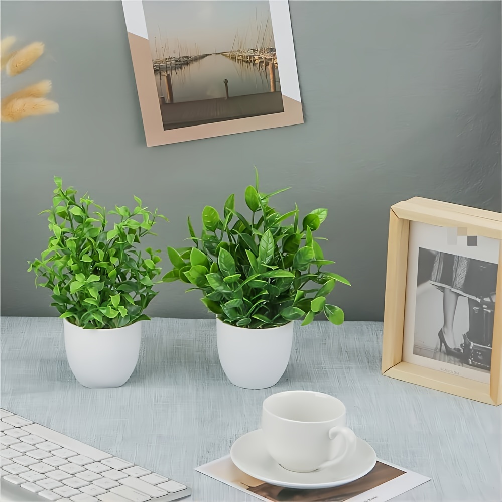 1/4/6 قطع من النباتات الصناعية - مراجعة Home Office Layout وسعره