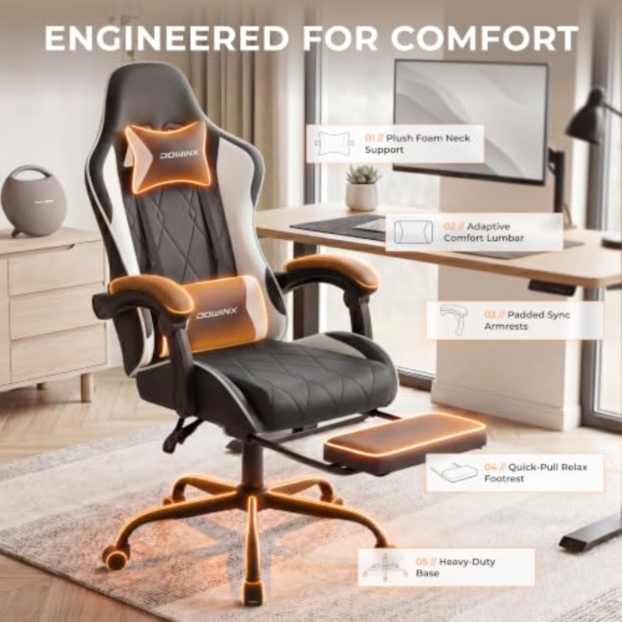 كرسي ألعاب مع مسند للقدمين، كر - مراجعة Ergonomic Office Chair وسعره