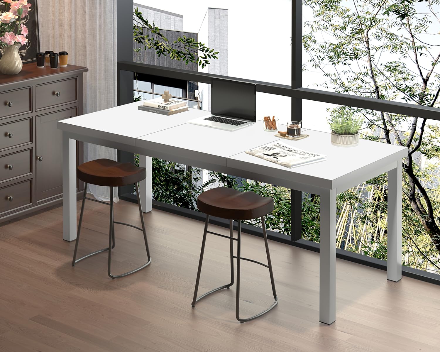 مكتب كمبيوتر بطول 63 بوصة مع أ - مراجعة Home Office Work Table وسعره