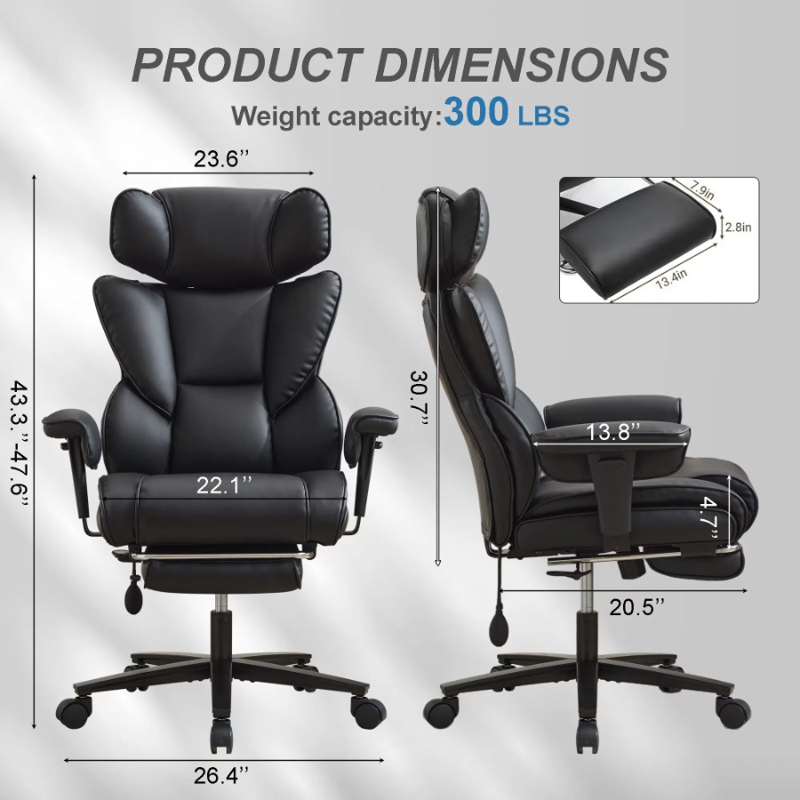كرسي مكتب مزود بمسند للقدمين و - مراجعة Ergonomic Office Chair وسعره