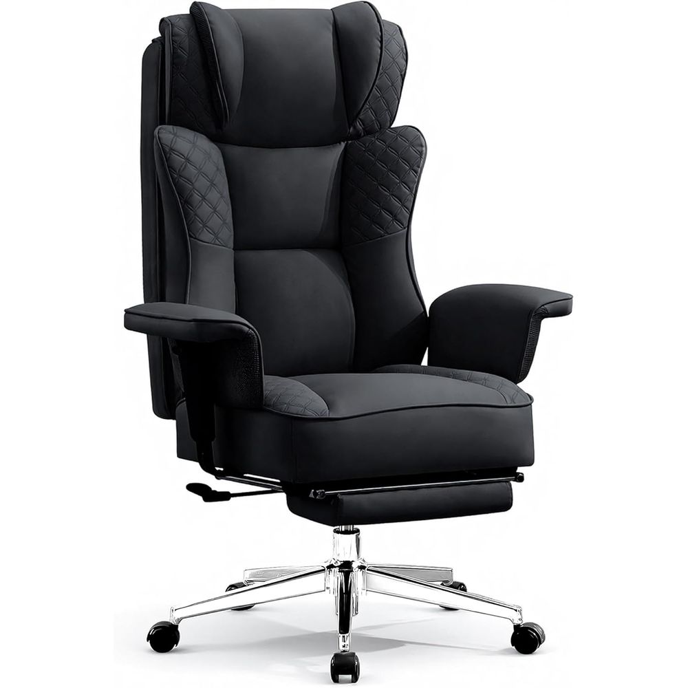 كرسي مكتب كبير الحجم، كرسي جلد - مراجعة Ergonomic Office Chair وسعره