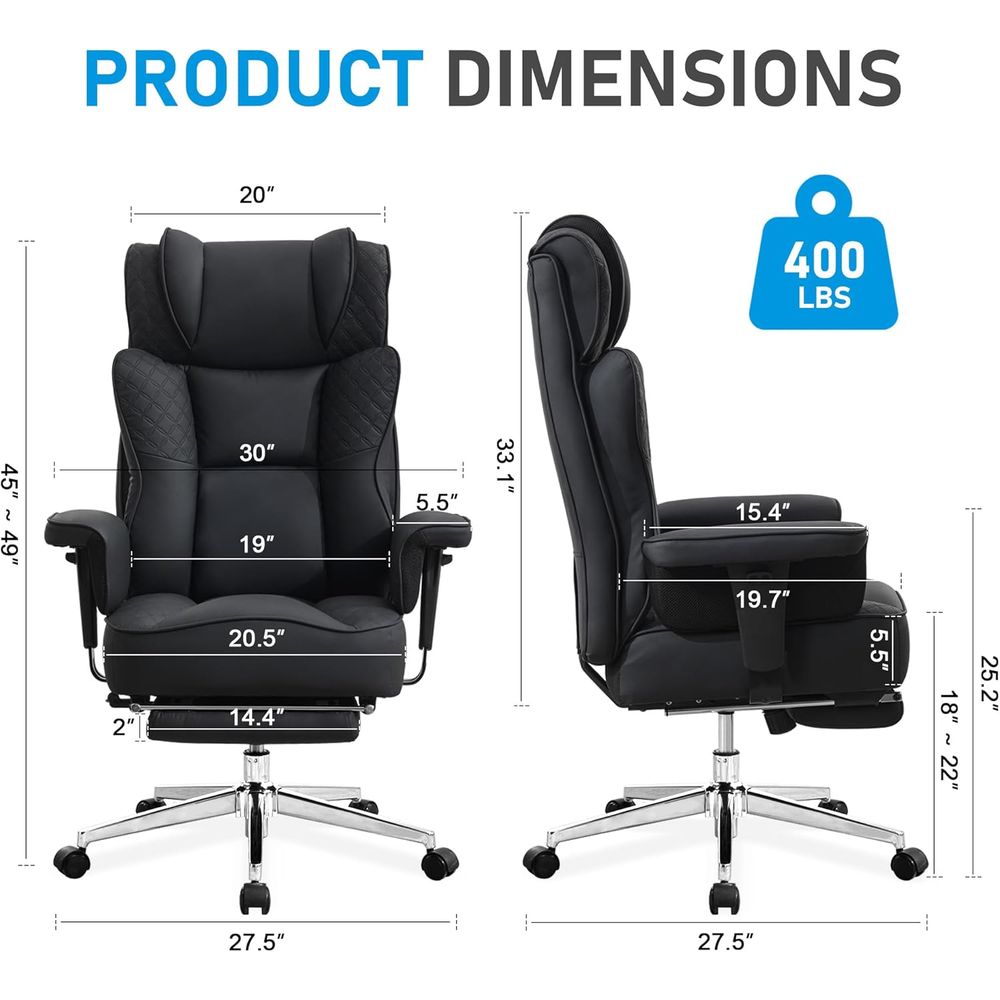 كرسي مكتب كبير الحجم، كرسي جلد - مراجعة Ergonomic Office Chair وسعره